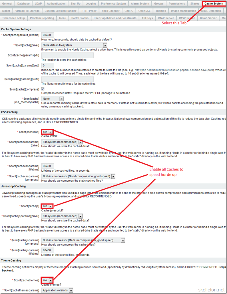 Horde5 Cache configuration